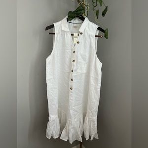 Pilcro White Ruffled Hem Dress NWT ~ Size 1x